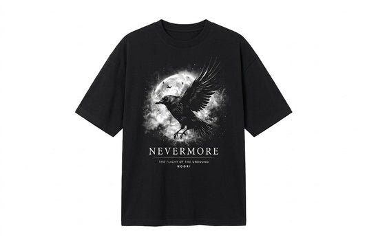 NEVERMORE OVERSIZED TEE — WASHED BLACK