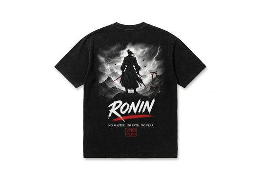 RONIN OVERSIZED TEE — ACID WASH BLACK